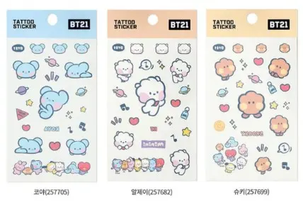BT21 TATTOO STICKER  ملصق وشم BT21