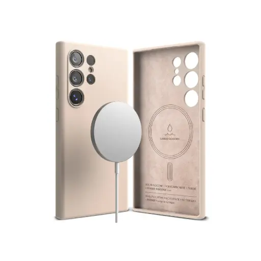 GALAXY S24 ULTRA - SILICONE MAGNETIC (PINK SAND) جالكسي S24 ألترا - سيليكون مغناطيسي (وردي رملي)                                                                      