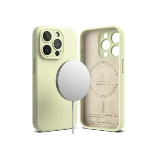 IPHONE 15 PRO SILICON MAGNETIC SUNNY LIME آيفون 15 برو سيليكون مغناطيسي مشمس ليموني                                                             