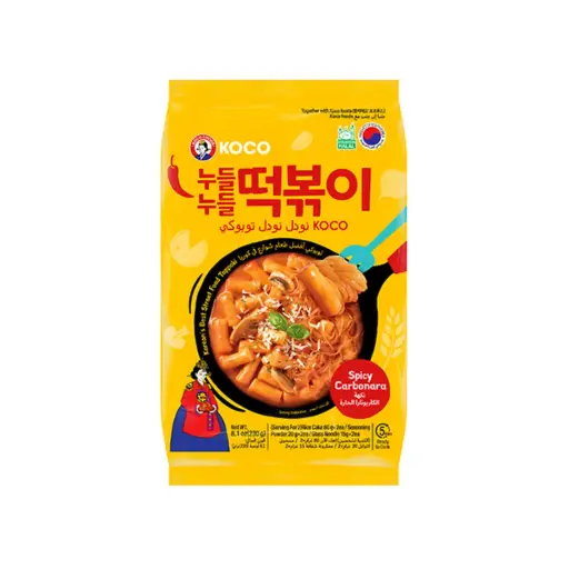 KOCO NOODLE TOPPOKI (SPICY CARBONARA) 236G كوكو نودلز توبوكي (كاربونارا حارة) 236 جرام 