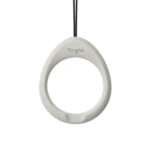 RINGKE FINGER RING STRAP- BLACK(1P) + LIGHT GRAY(1P) حزام خاتم الإصبع رينجكي - أسود (قطعة واحدة) + رمادي فاتح (قطعة واحدة)                               