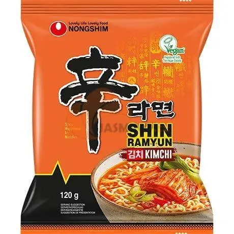 NONGSHIM SHIN RAMYUN KIMCHI NOODLES 120G نونجشيم شين راميون كيمتشي نودلز 120 جرام
