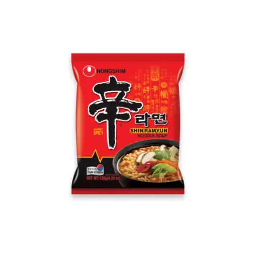 NONGSHIM SHIN RAMYUN NOODLES 120G نودلز راميون نونغشيم شين 120 غرام