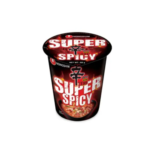 SHIN RAMYUN RED SUPER SPICY CUP 68G  شين راميون أحمر حار جدًا، كوب 68 جرام