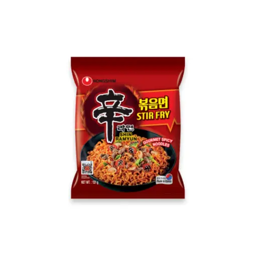 NONGSHIM SHIN RAMYUN STIR FRY NOODLE 135G نودلز نونغشيم شين راميون مقلية 135 غرام