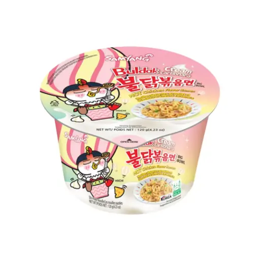 HOT CHICKEN CREAM CARBONARA BIG BOWL 120G كريمة دجاج كاربونارا حارة، وعاء كبير ١٢٠ غرام
