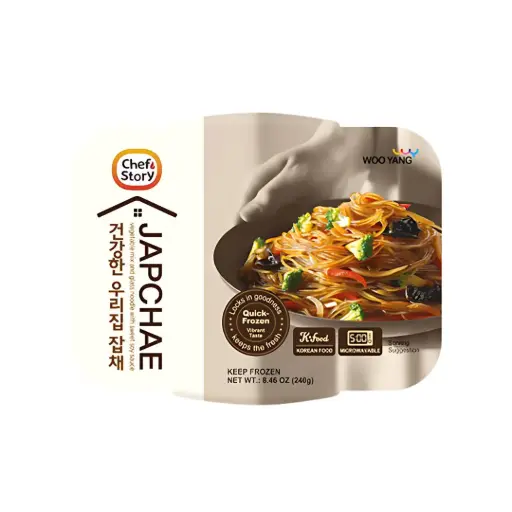 JAPCHAE VEG. MIX AND GLASS NOODLES 240G نودلز جابتشاي النباتية المشكلة والزجاجية ٢٤٠ غرام