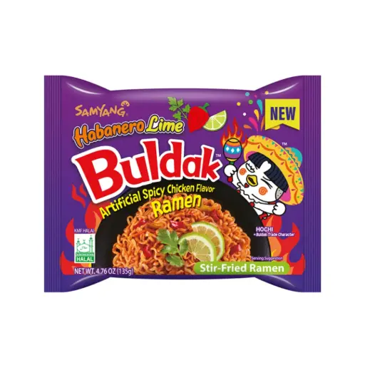 HOT CHICKEN FLAVOR RAMEN HABANERO LIME 135G رامين بنكهة الدجاج الحار وهابانيرو والليمون 135 جرام