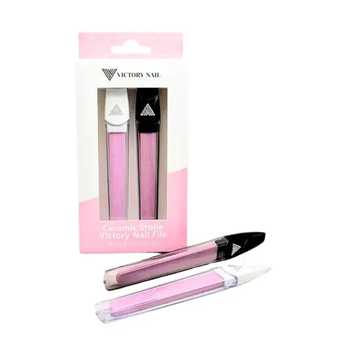 VICTORY NAIL CERAMIC STONE FILE (2EA) مبرد أظافر سيراميكي حجري من فيكتوري (قطعتان)