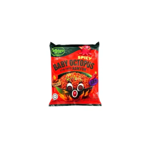 BIBIGO RAMYUN SPICY BABY OCTOPUS 122G بيبجو راميون أخطبوط صغير حار 122 غرام