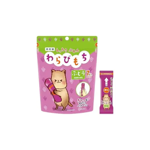 WARABI MOCHI GRAPE JAPANESE SWEET DUMPLING 98G وارابي موتشي، زلابية يابانية حلوة بنكهة العنب، 98 غرام