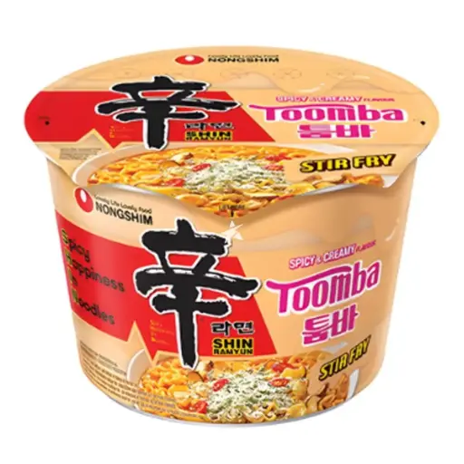 NONGSHIM SHIN RAMYUN TOOMBA BIG CUP NOODLE 113G نودلز نونغشيم شين راميون تومبا كوب كبير 113 غرام