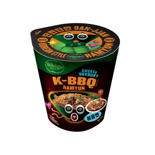 CJ BIBIGO CUP NOODLE (K-BBQ) 98G نودلز سي جيه بيبيجو كوب (كيه-باربيكيو) 98 غرام 