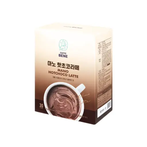 CAFFE BENE MANO HOT CHOCO LATTE 30 STICKS       قهوة بيني مانو لاتيه بالشوكولاتة الساخنة 30 ظرفًا