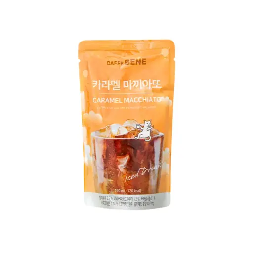 CAFFE BENE CARAMEL MACCHIATO POUCH COFFEE 190G قهوة كافيه بيني كراميل ماكياتو، كيس 190 غرام                                                                        