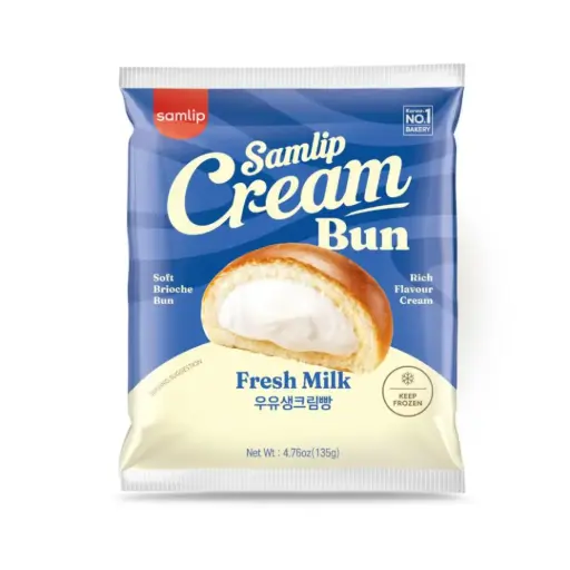SAMLIP CREAM BUN MILK 135G كعكة كريمة سامليب بالحليب 135 جرام